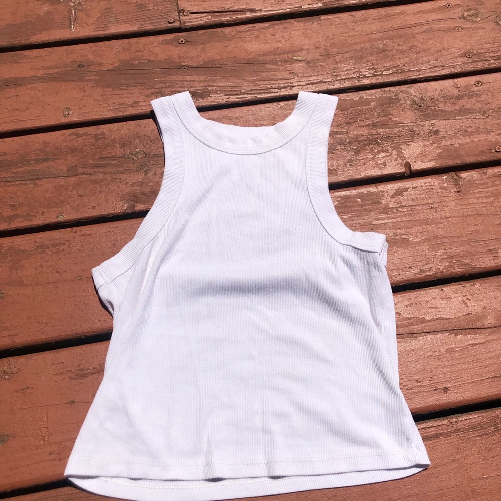 Old Navy Classic White Ribbed Tank Top Women’s Size Small